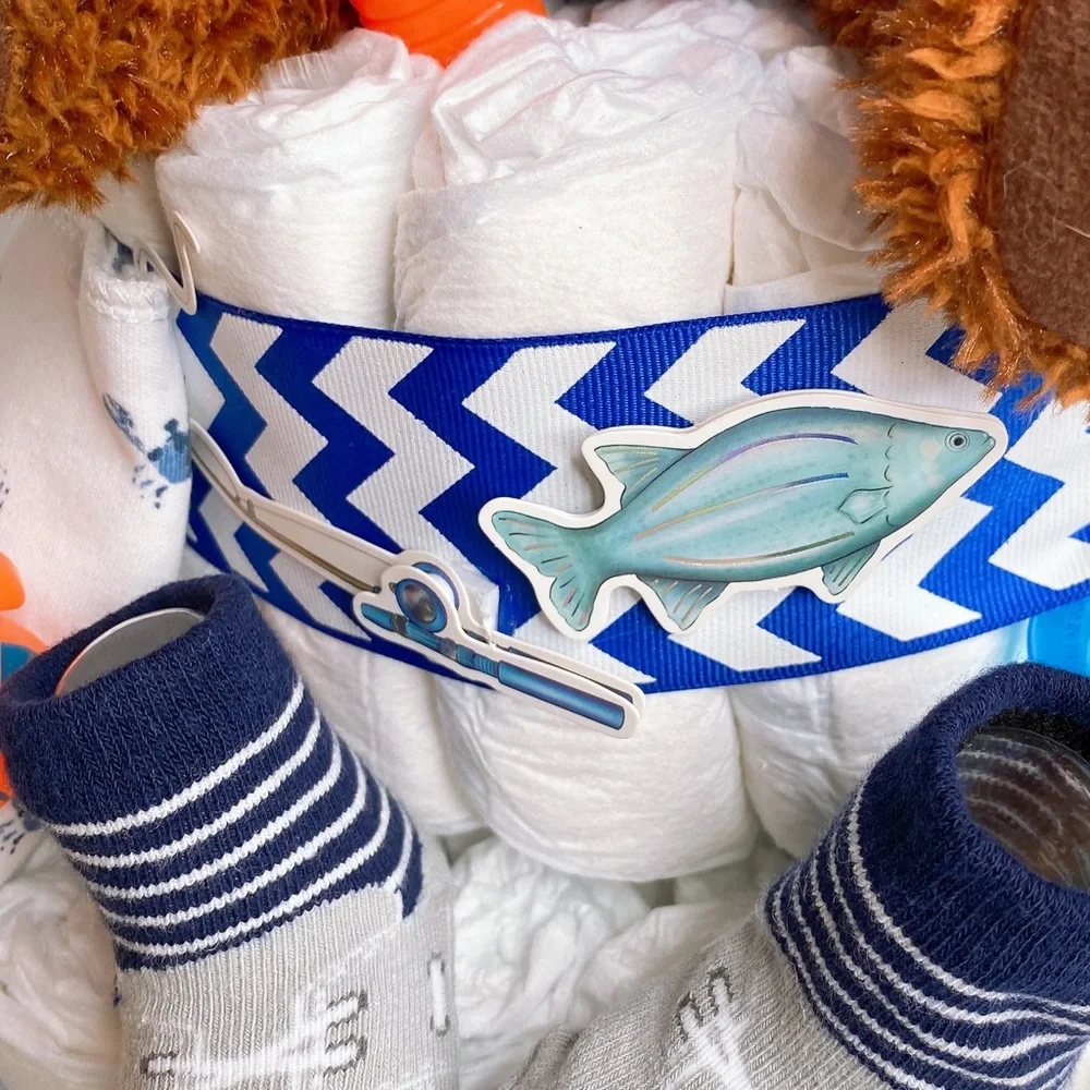 Fisherman Diaper Cake, Nautical Themed